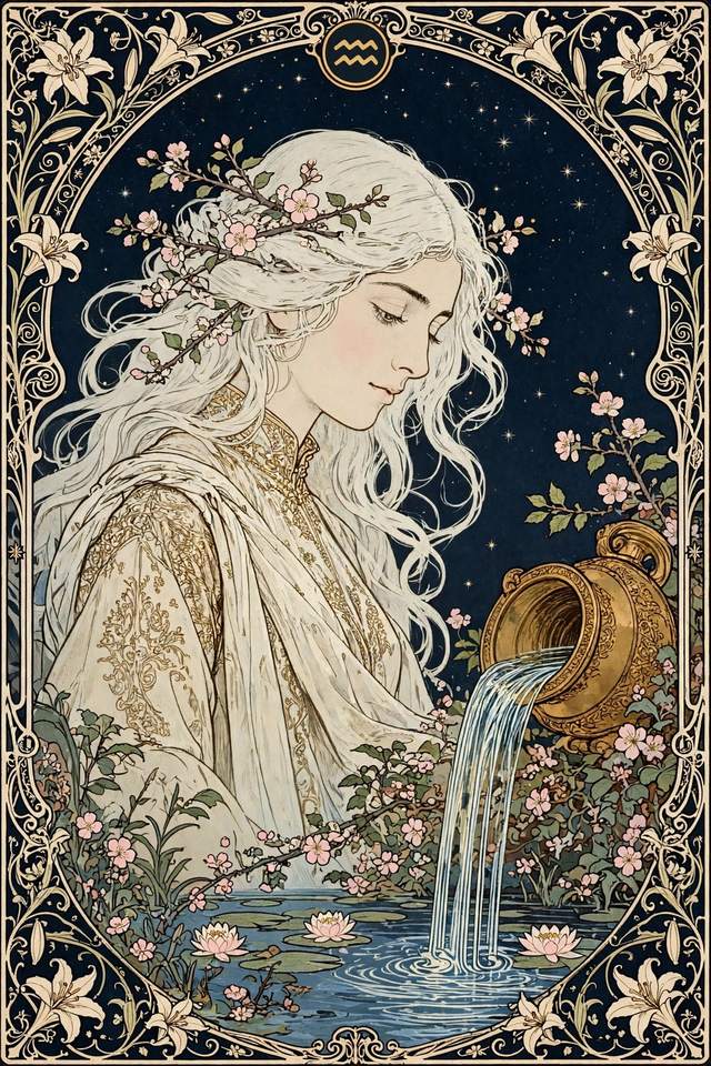 Your Personal Star Book cover — Mucha Goddess Aquarius edition