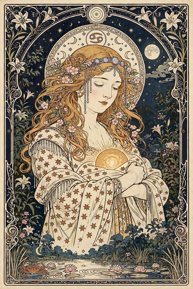 Your Personal Star Book cover — Mucha Goddess Cancer edition