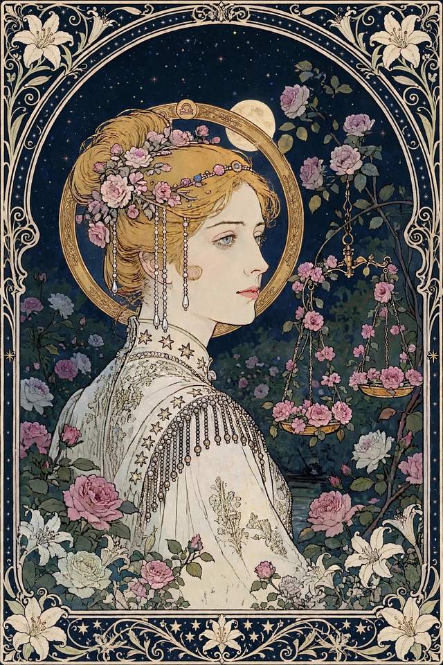 Your Personal Star Book cover — Mucha Goddess Libra edition
