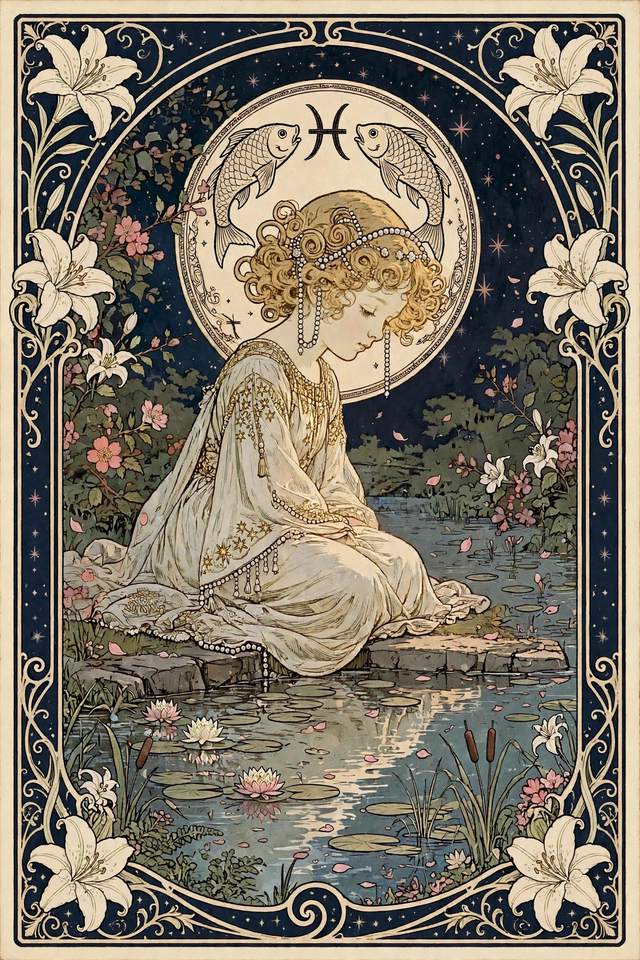 Your Personal Star Book cover — Mucha Goddess Pisces edition