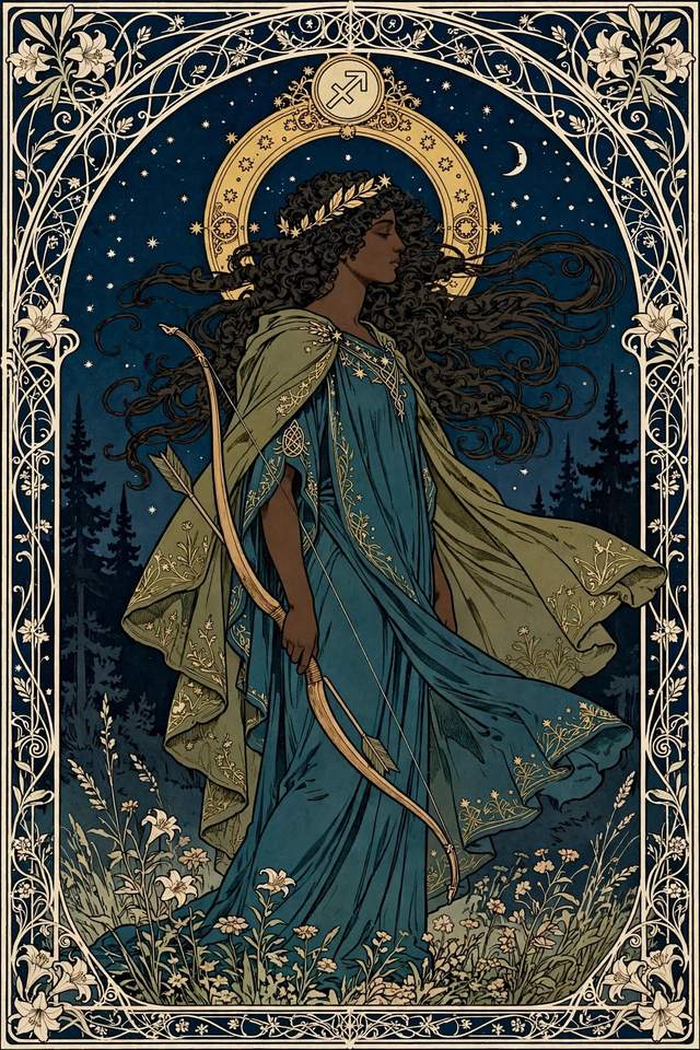Your Personal Star Book cover — Mucha Goddess Sagittarius edition