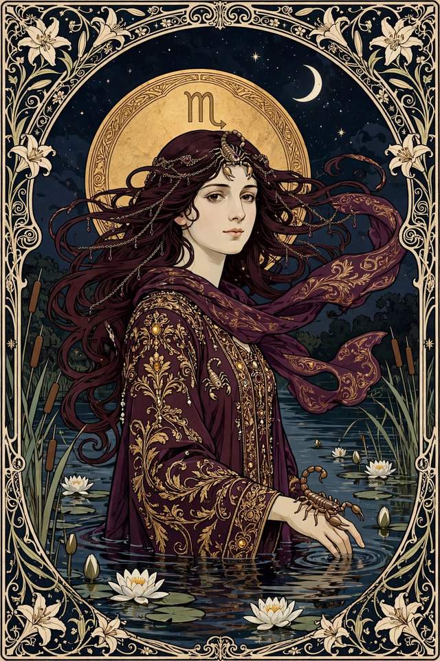 Your Personal Star Book cover — Mucha Goddess Scorpio edition