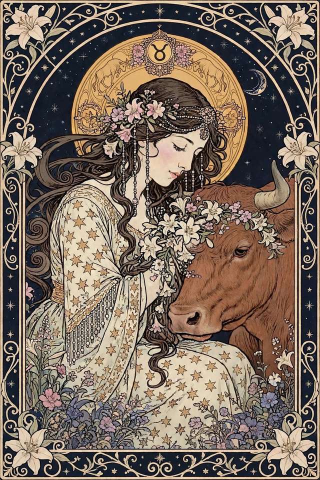 Your Personal Star Book cover — Mucha Goddess Taurus edition