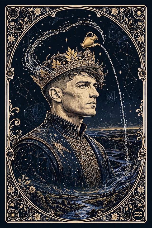 Your Personal Star Book cover — Mucha Male Aquarius edition