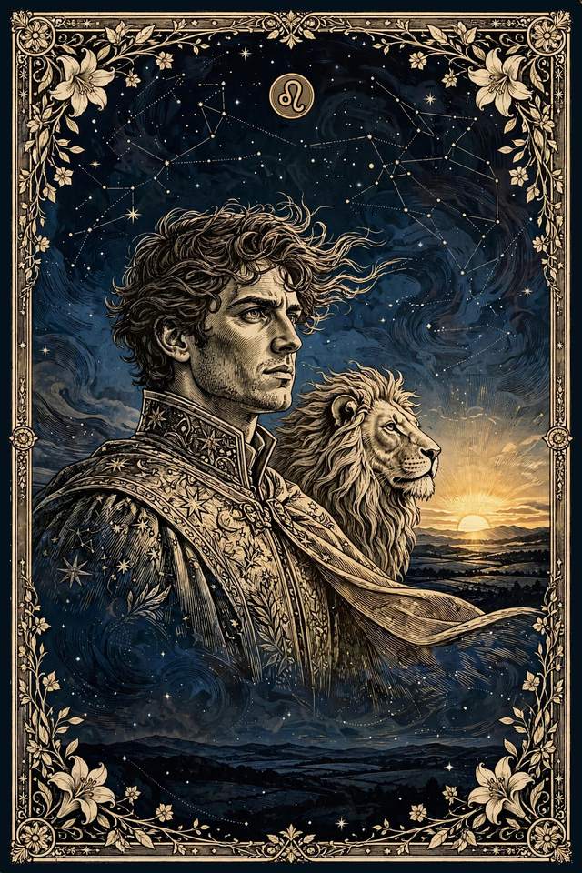Your Personal Star Book cover — Mucha Male Leo edition