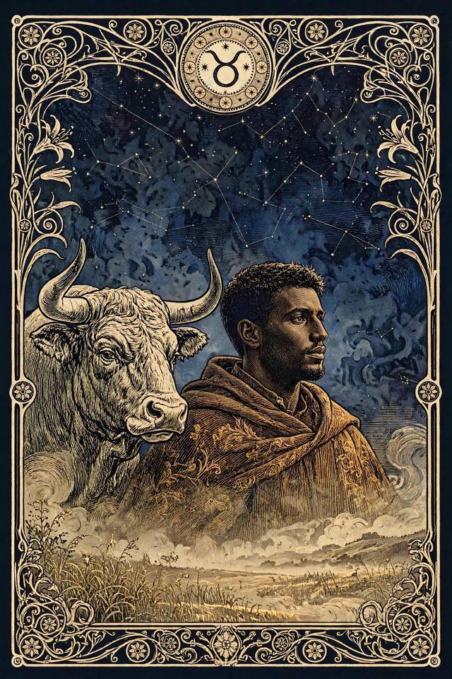 Your Personal Star Book cover — Mucha Male Taurus edition