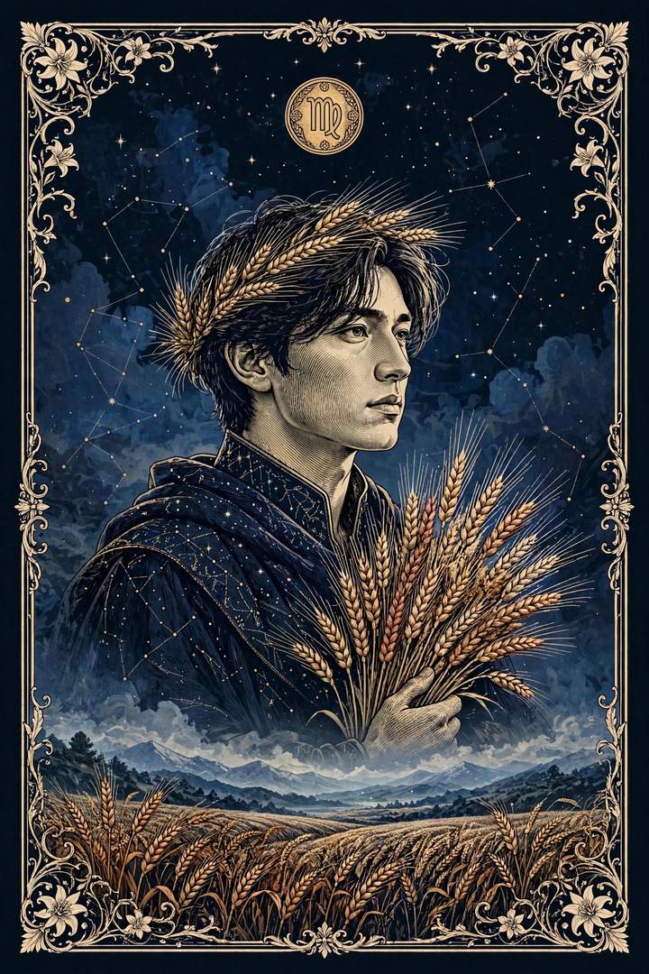 Your Personal Star Book cover — Mucha Male Virgo edition